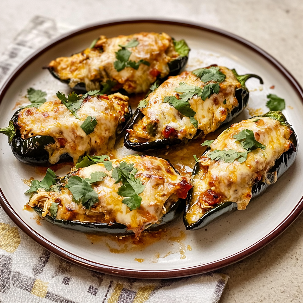 Chicken-Stuffed Poblano Peppers